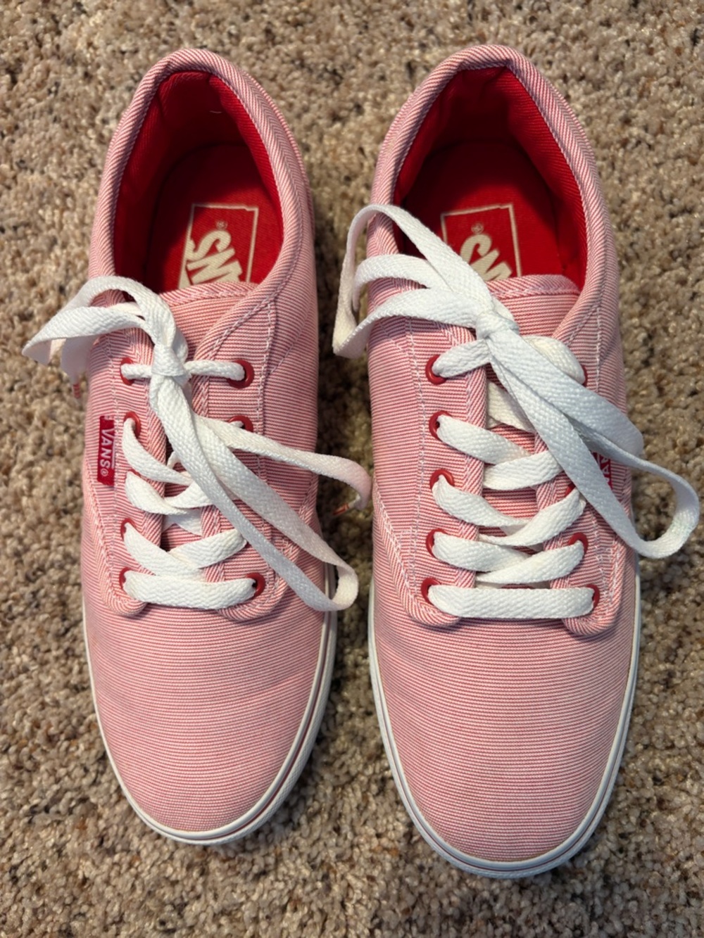 Vans Pink/Red/White Canvas Low-Top Women's Sneakers